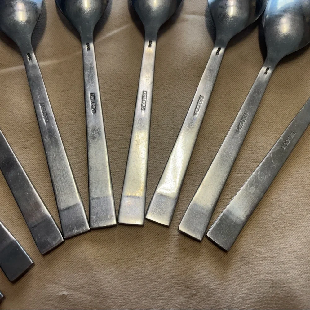 10‎ Delco Stainless Steel Dinner Dessert Spoons Everyday Dining Utensils